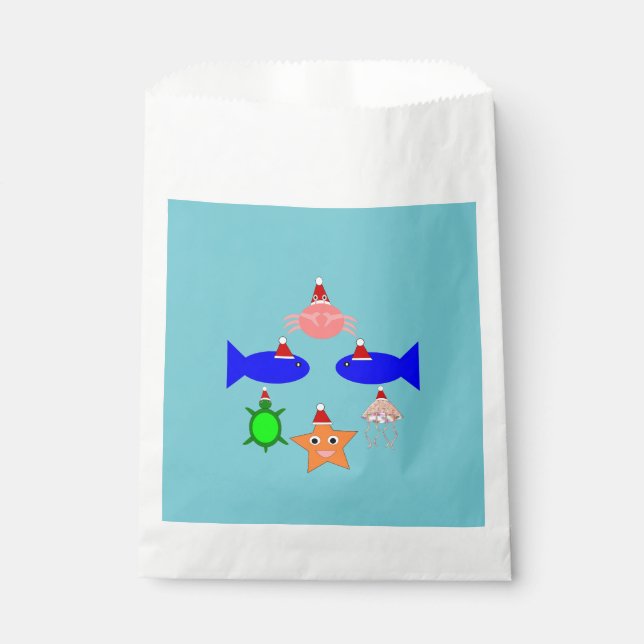 Sachets En Papier Créatures de la mer de Noël (Devant)
