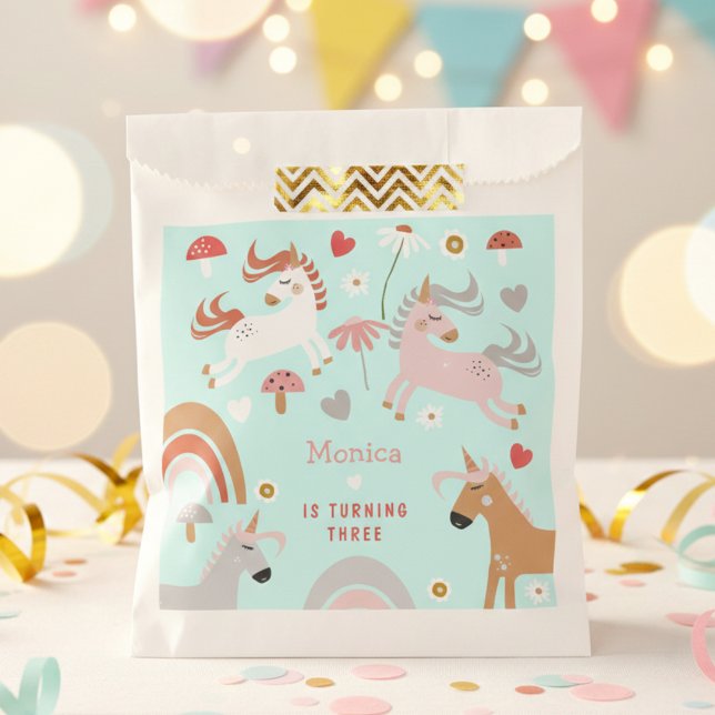 Sachets En Papier Croire en anniversaire de enfant de licorne magiqu (Créateur téléchargé)