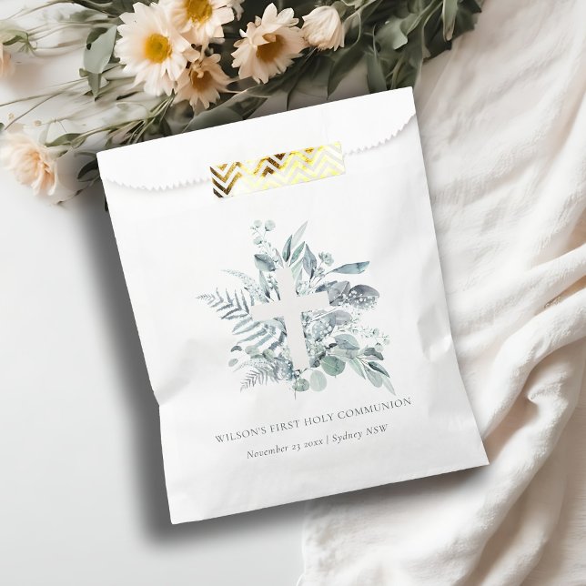 Sachets En Papier Croix du feuillage Eucalyptus Première communion s (Créateur téléchargé)
