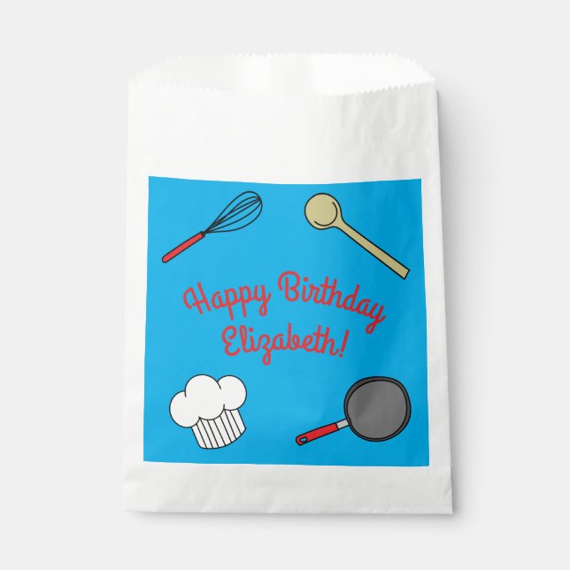 Sachets En Papier Cuisine Chef Cuisine Enfants 1er anniversaire (Devant)