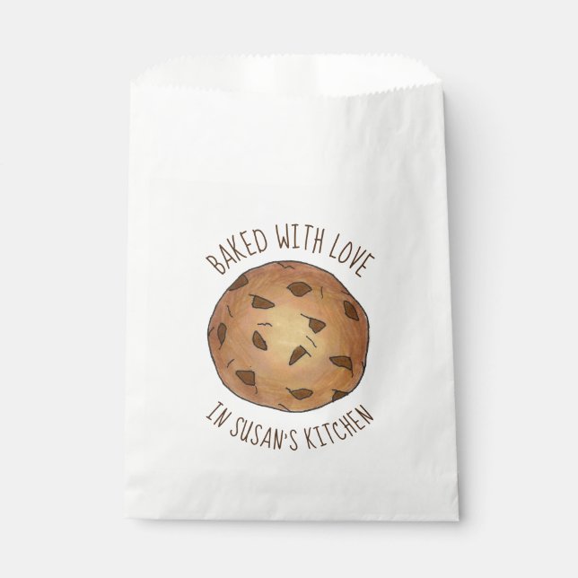 Sachets En Papier Cuit Avec Amour Chocolat Fait Maison Cookies (Devant)