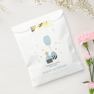 Sachets En Papier Cupcakes & Blue Balloon   Merci d'anniversaire du