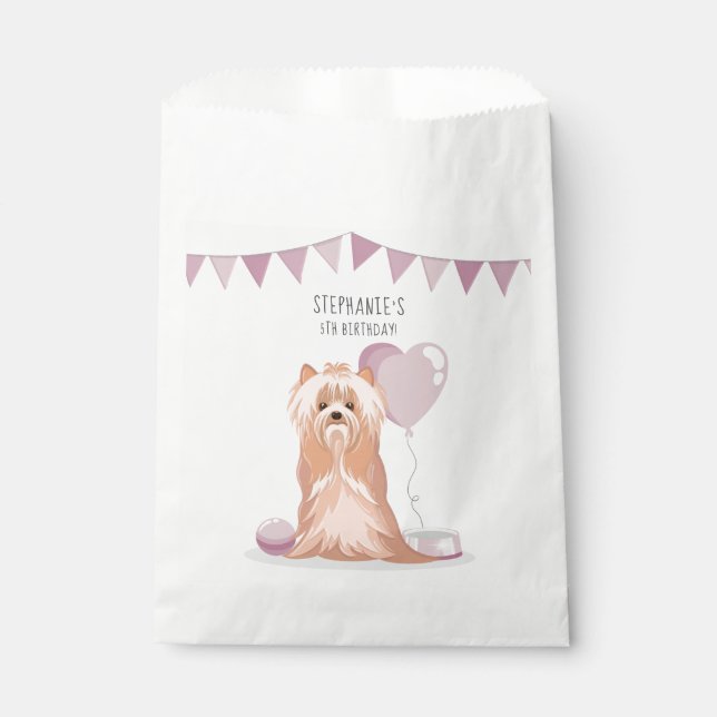 Sachets En Papier Curte Yorkshire Terrier Anniversaire (Devant)