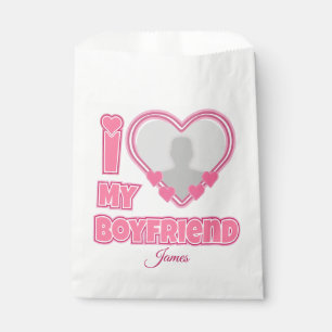 Sachets En Papier Custom I Love My Boyfriend - Ajouter photo et nom