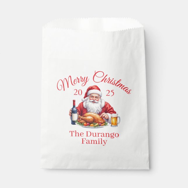 Sachets En Papier Customisable Jolly Santa Claus Christmas Party  (Devant)