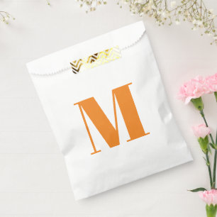 Sachets En Papier Customize monogram orange blanc