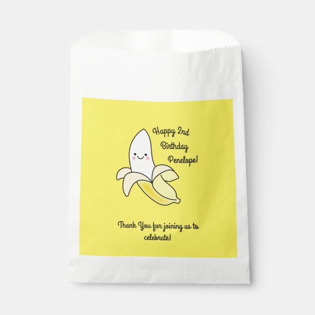 Sachets En Papier Cute Anniversaire de enfant banane Kawaii (Devant)