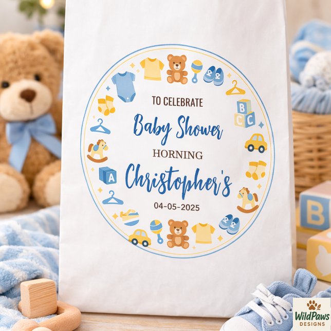 Sachets En Papier Cute Baby Clothes & Toys Boy Baby Shower (Cute Baby Clothes & Toys Boy Baby Shower Favor Bag
)