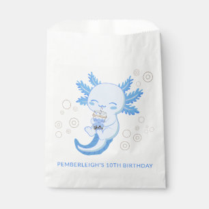 Sachets En Papier Cute Blue Axolotl Bubble Boba Tea Anniversaire