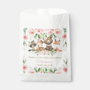 Sachets En Papier Cute Bois Animaux Rose Floral Girl Baby shower