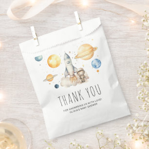 Sachets En Papier Cute Boy Astronaut Baby shower spatial Merci