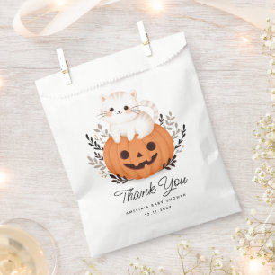 Sachets En Papier Cute Chat Sur Merci Baby shower Citrouille