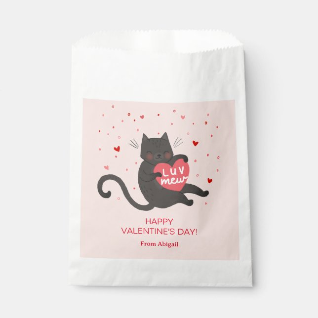 Sachets En Papier Cute chat Valentine (Devant)