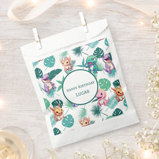 Sachets En Papier Cute dinosaur jungle École anniversaire de enfant  (Coupé)