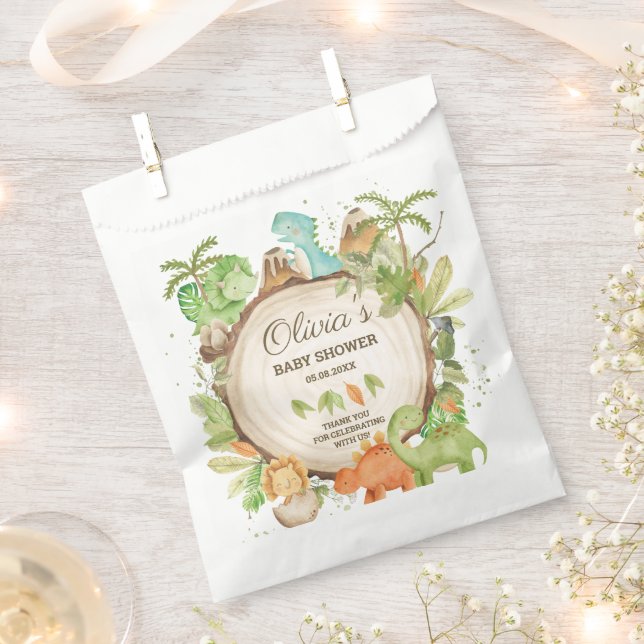 Sachets En Papier Cute Dinosaures Baby shower garçon Anniversaire (Coupé)