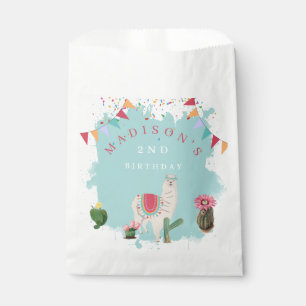 Sachets En Papier Cute Fiesta Llama & Cactus Anniversaire de enfant