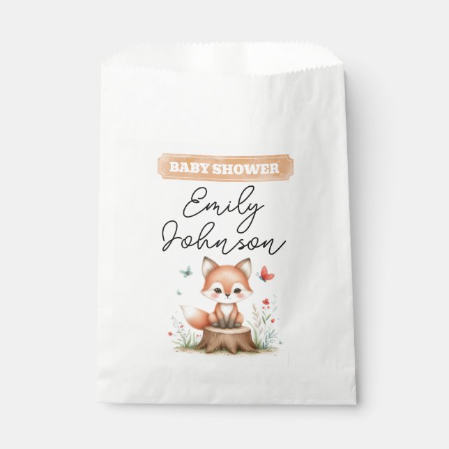 Sachets En Papier Cute fox baby shower  (Devant)