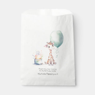 Sachets En Papier Cute Giraffe Cake Balloon 1er. Anniversaire Merci