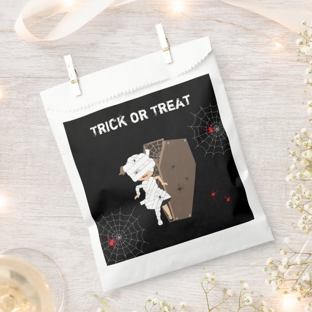 Sachets En Papier Cute Girl Mummy Coffin Halloween Enfants Party (Coupé)
