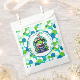 Sachets En Papier Cute Grenouille à thème Merci d'anniversaire du ga