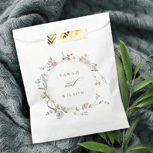 Sachets En Papier Cute Jaune Rustique Pré Floral Mariage de la couro