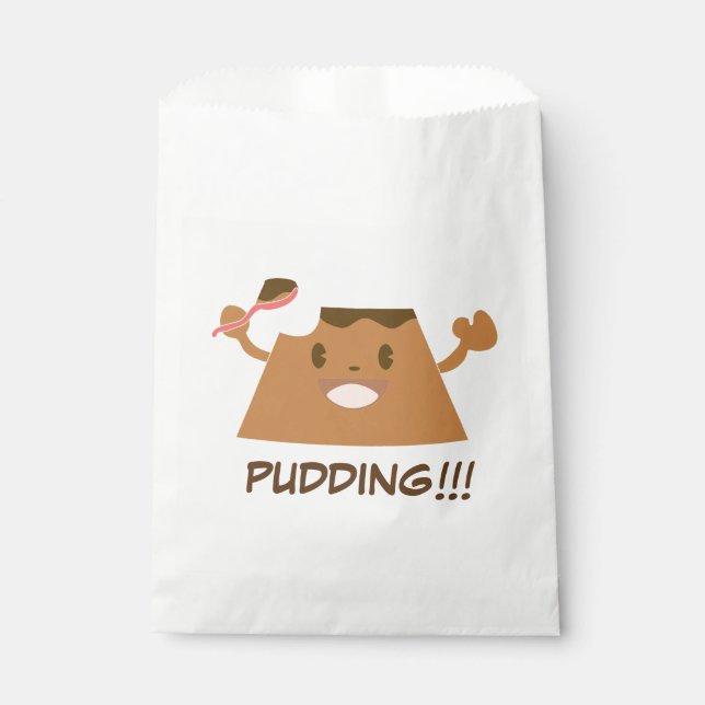Sachets En Papier Cute Kawaii POUDDING au chocolat ! ! ! ! (Devant)