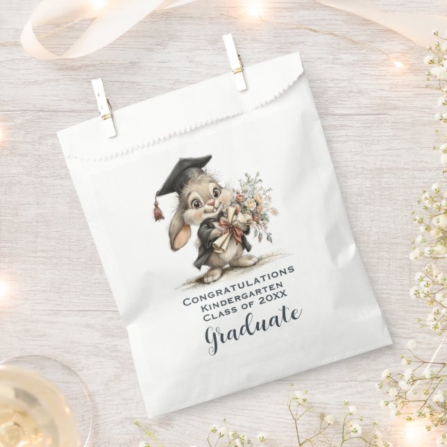 Sachets En Papier  Cute Kindergarten Graduation Bunny Design (Coupé)