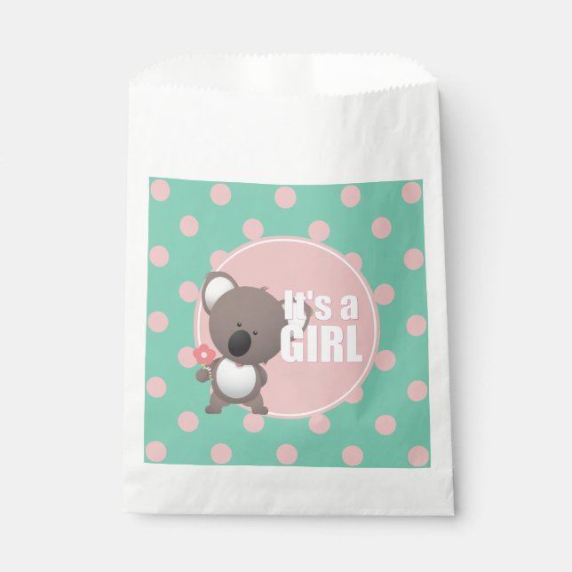 Sachets En Papier Cute Koala ours bébé fille (Devant)