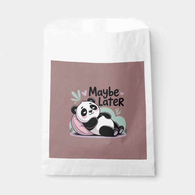 Sachets En Papier Cute Lazy Panda – “Maybe Later” Relaxing Panda (Devant)