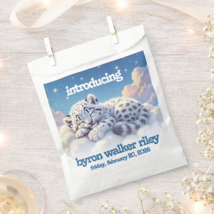 Sachets En Papier Cute léopard des neiges dormir sur le Baby shower 