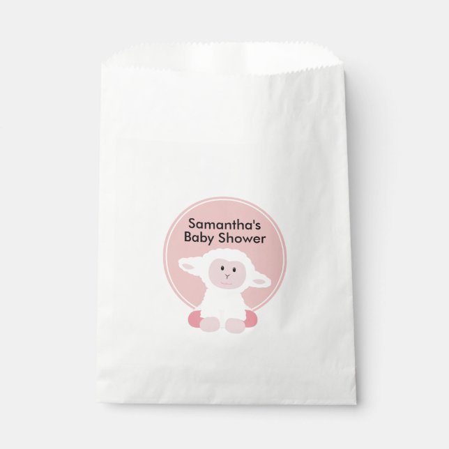 Sachets En Papier Cute Little Lamb Baby shower personnalisé (Devant)