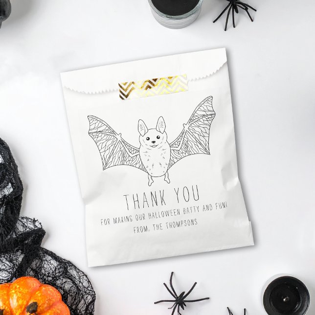 Sachets En Papier Cute Minimal Line de chaume Art Halloween Merci (Créateur téléchargé)