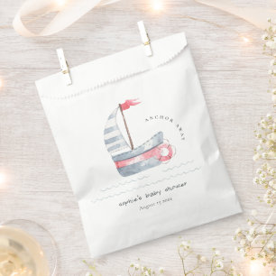 Sachets En Papier Cute Nautical Pastel Rouge Bleu Baby shower de voi