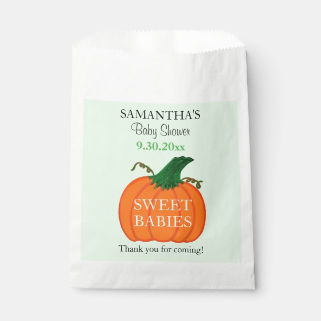 Sachets En Papier Cute Orange Citrouille Baby shower Faveurs (Devant)