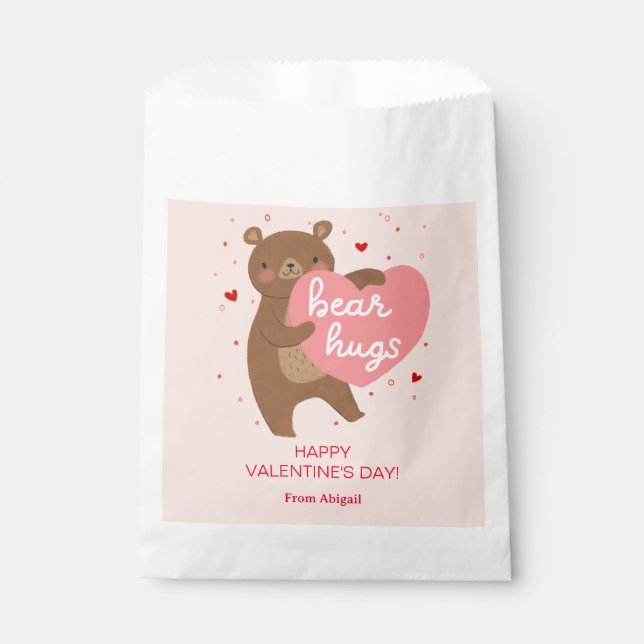 Sachets En Papier Cute ours Valentine (Devant)
