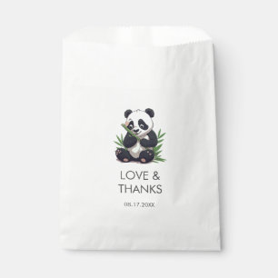Sachets En Papier Cute Panda Green Bamboo fête d'anniversaire