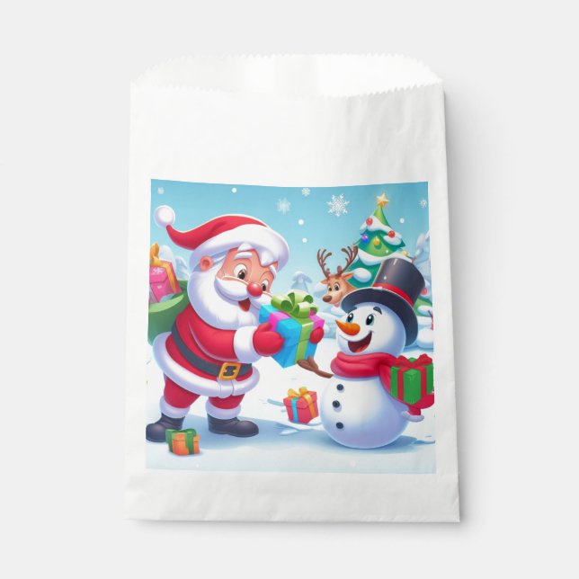 Sachets En Papier Cute Père Noël et Snowman (Devant)