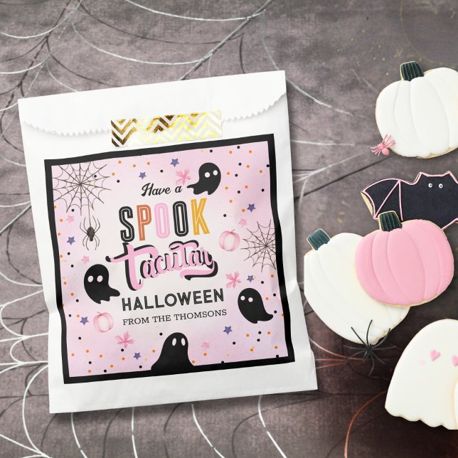Sachets En Papier Cute Pink Black Sweet Spooky Halloween Ghost  (Créateur téléchargé)