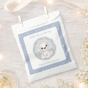 Sachets En Papier Cute Polar Ours Bleu Baby shower garçon d'hiver