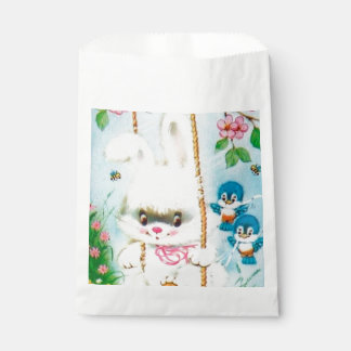 Sachets En Papier Cute retro vintage Easter bunny 