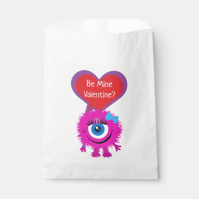 Sachets En Papier Cute rose Moster Valentine (Devant)