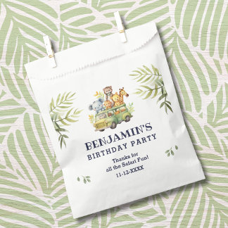 Sachets En Papier Cute Safari Animal Jungle Anniversaire Merci