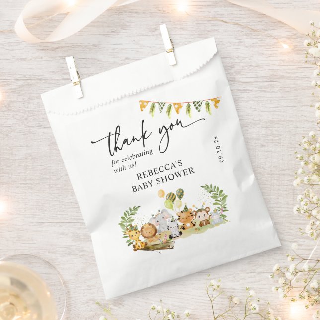 Sachets En Papier Cute Safari Animaux Baby shower Brunch Party (Coupé)