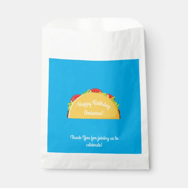 Sachets En Papier Cute Taco Enfants 1er anniversaire fête Nourriture (Devant)