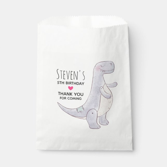 Sachets En Papier Cute Tyrannosaurus Rex Dinosaur Jouet Anniversaire (Devant)