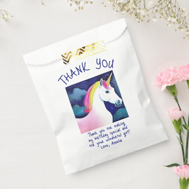 Sachets En Papier Cute Unicorn Magique Stars Girl Anniversaire Merci (Scellé)