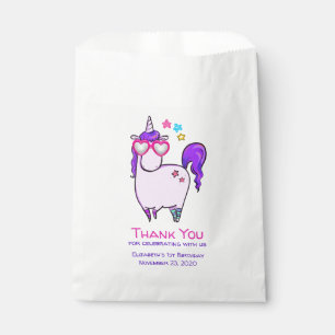 Sachets En Papier Cute Unicorne dans les lunettes en forme de coeur