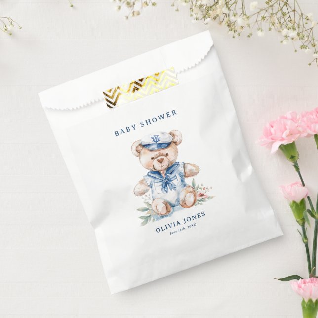 Sachets En Papier Cute Watercolor Baby shower Nautical Boy (Scellé)