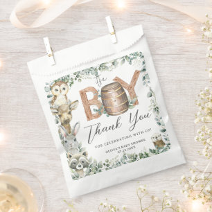 Sachets En Papier Cute Woodland Animaux Végétation Boy Baby shower