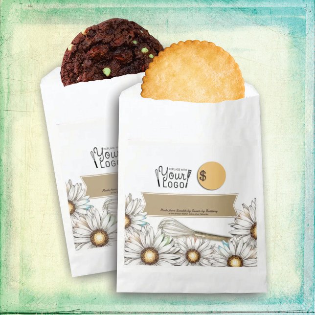 Sachets En Papier Daisies whisky emballage de boulangerie personnali (Créateur téléchargé)
